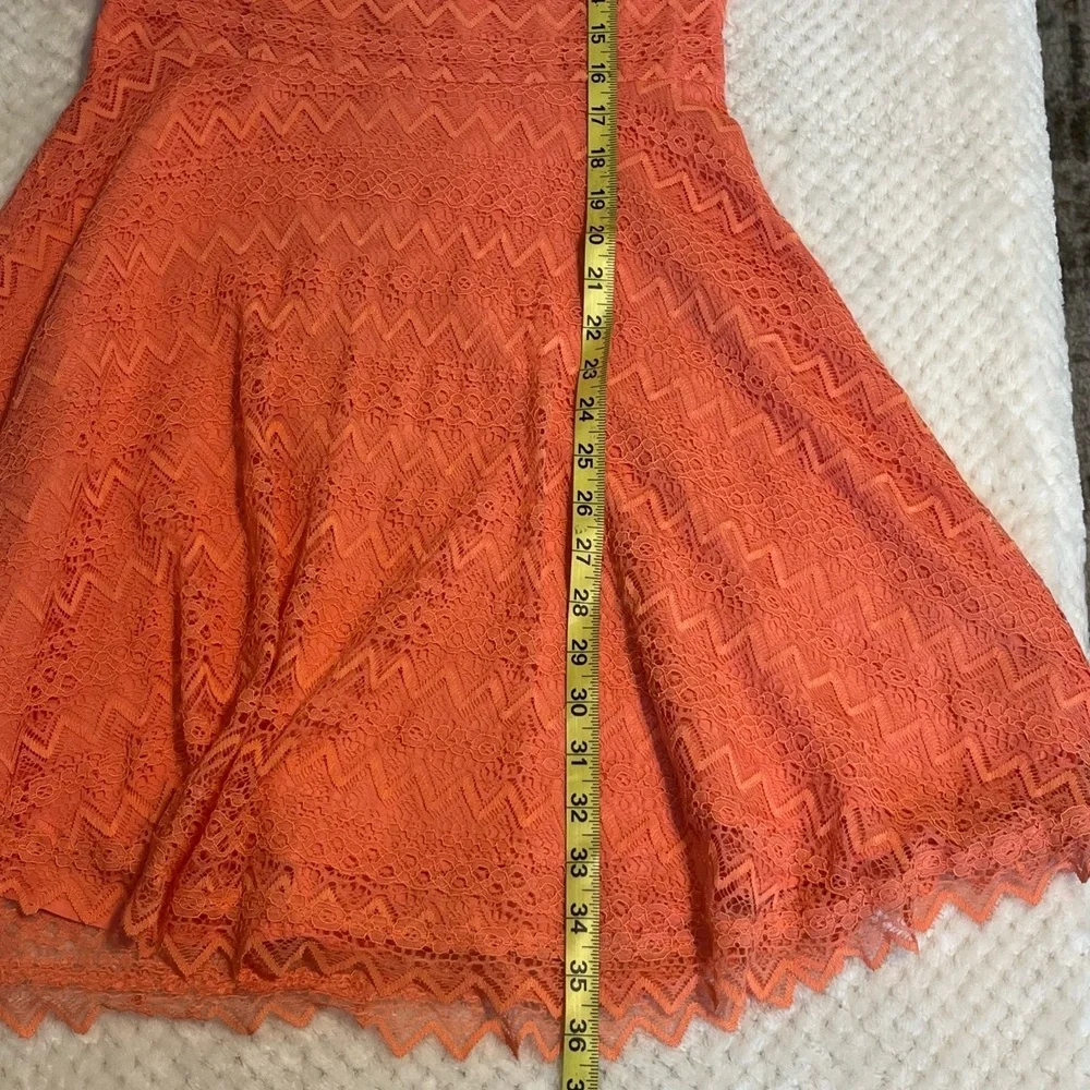 BB Dakota Womens Dress Renley Lace Fit Flare Dress Size 4 Coral Sleeveless NWT - Picture 14 of 14